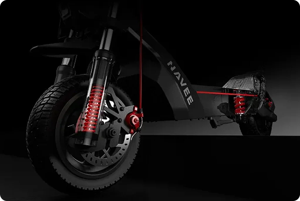 Double suspension avant et arrière